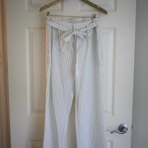 White Dress Pant with Black Stripes